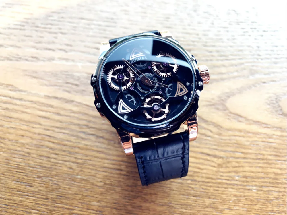 Крутые черные технологии мужские часы лучший бренд класса люкс модные водонепроницаемые часы Кожа Личность Большой циферблат Кварцевые часы для студентов