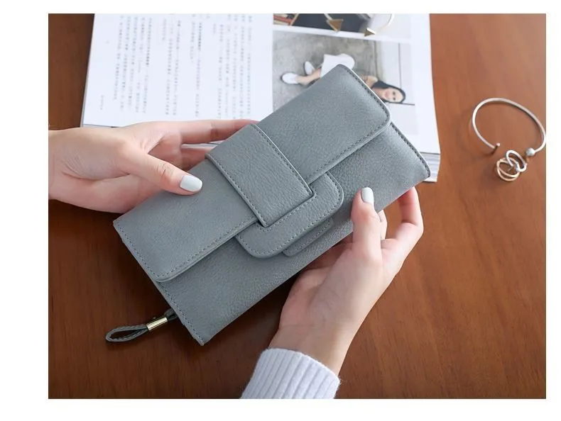 Multi-card holder long wallet style 1 open view showing card slots