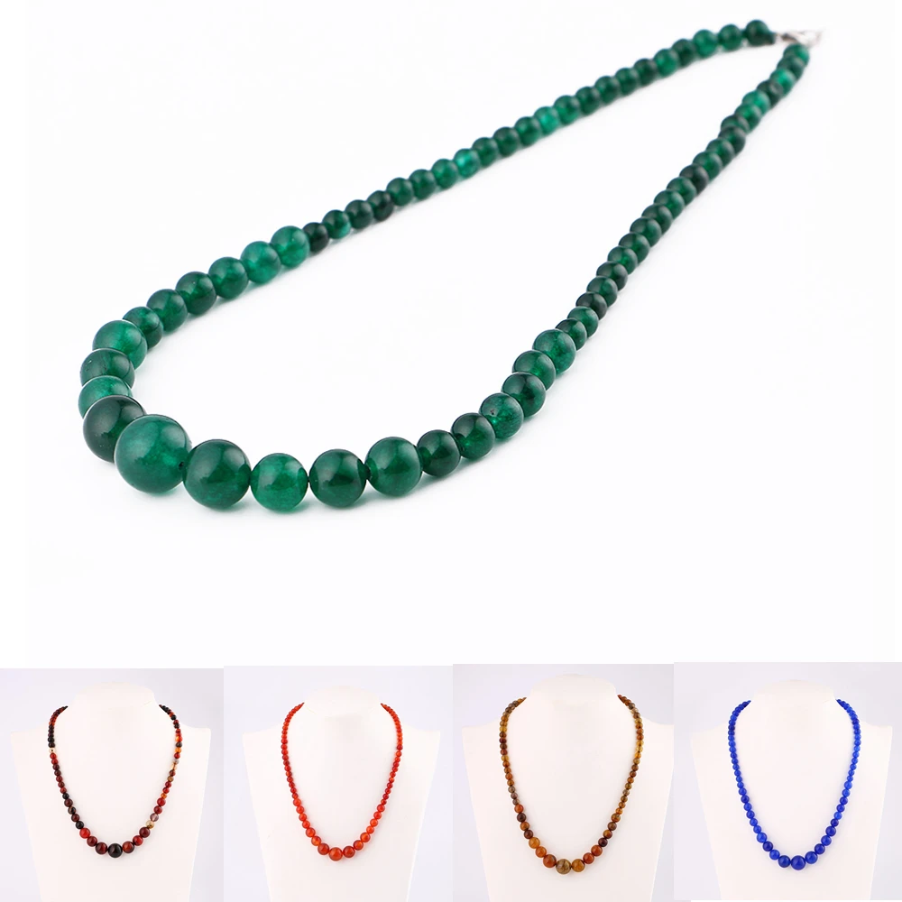 

Mix Natural Stone Turquoise Pendant Necklaces Long Women Sweater Chain Beads Jewelry Rose Quartz Female amber Yoga Power Charms