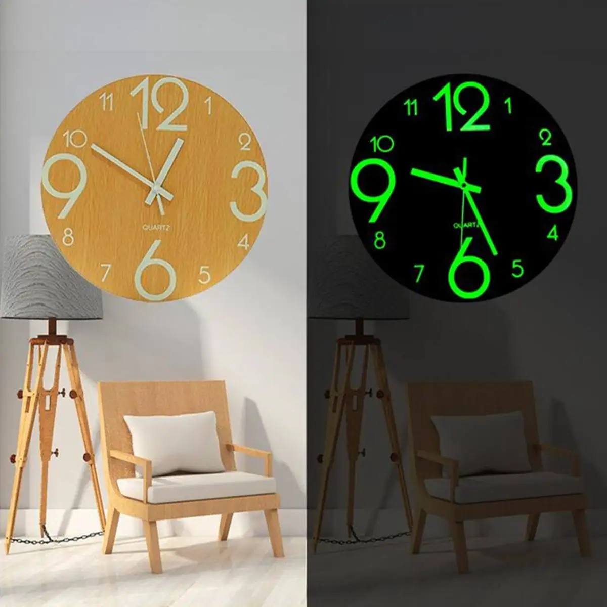 

DIY 3D Digital Number Wall Clock Luminous Hanging Clock Acrylic Brief Silent Clock Glow Dark Acrylic Quiet DIY Wall Clock Modern