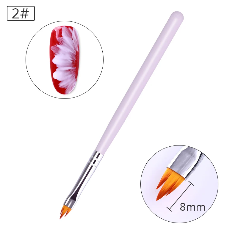 1 шт УФ-Гелевая Кисть для ногтей, акриловые кисти, профессиональная ручка для рисования, Смешанная форма, круглая деревянная ручка, кисти для ногтей - Цвет: 15