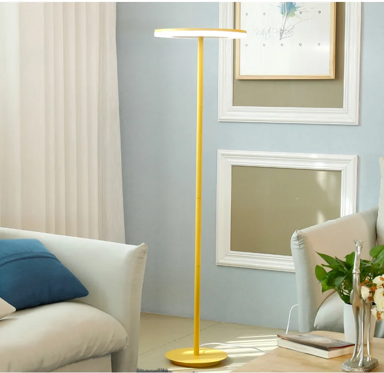 Творчество-это простой и современный напольные светильники staande светильник напольный лампы для гостиной vloer лампа - Цвет абажура: Цвет: желтый