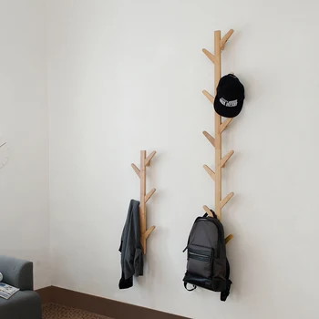 

Hot Rushed New Prateleira Wall Shelf Tree Shape Bamboo Coatrack Cap Othes Hook Hanger For Creative Living Room Wall Hanging