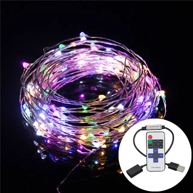 10M 33FT Copper Wire 5M USB 5V LED String Christmas Lights RGB LED 10M 33FT Copper Wire 5M USB 5V LED String Christmas Lights RGB LED Holiday Light With RF Controller For Christmas Decoration - 10M 33FT Copper Wire 5M USB 5V LED String Christmas Lights RGB LED