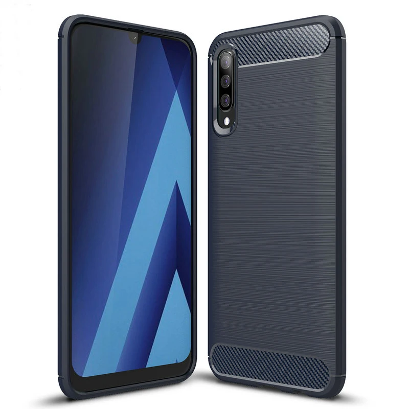 

1pcs For Samsung Galaxy A10 A30 A40 Anti-Slip Slim Armor Carbon Fiber Brushed TPU Case For Samsung Galaxy A50 A70