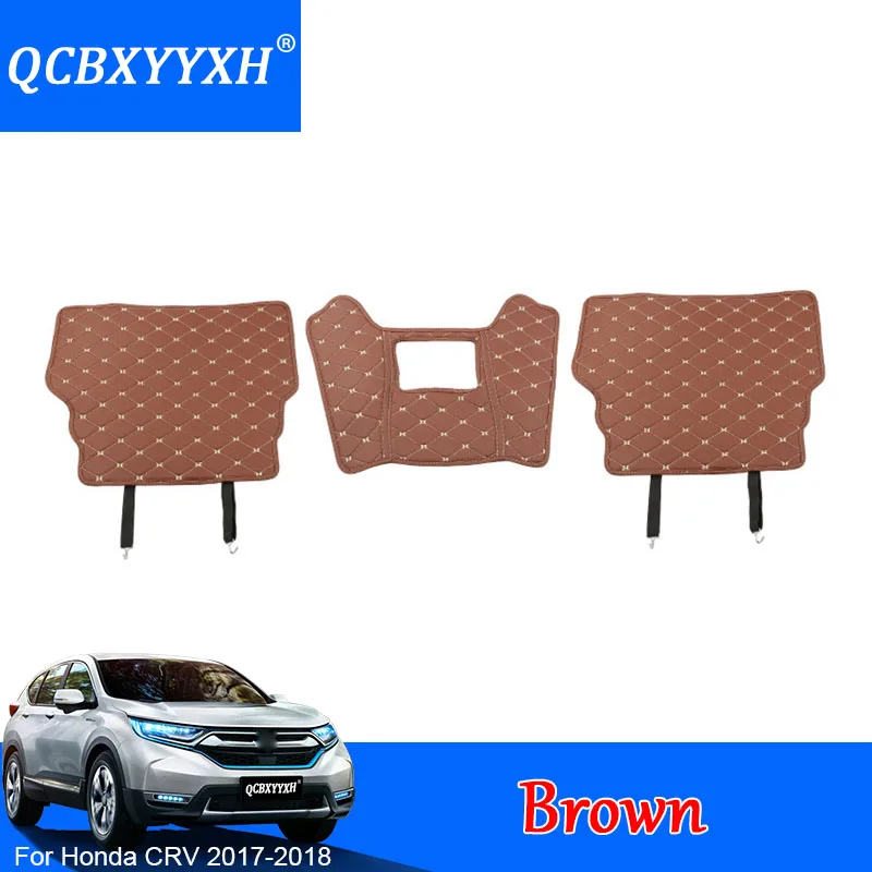 3 шт. PU сиденье для салона автомобиля протектор боковой край защитная накладка для Honda CRV CR-V наклейки автомобиля анти-удар коврик для автомобиля - Название цвета: Коричневый