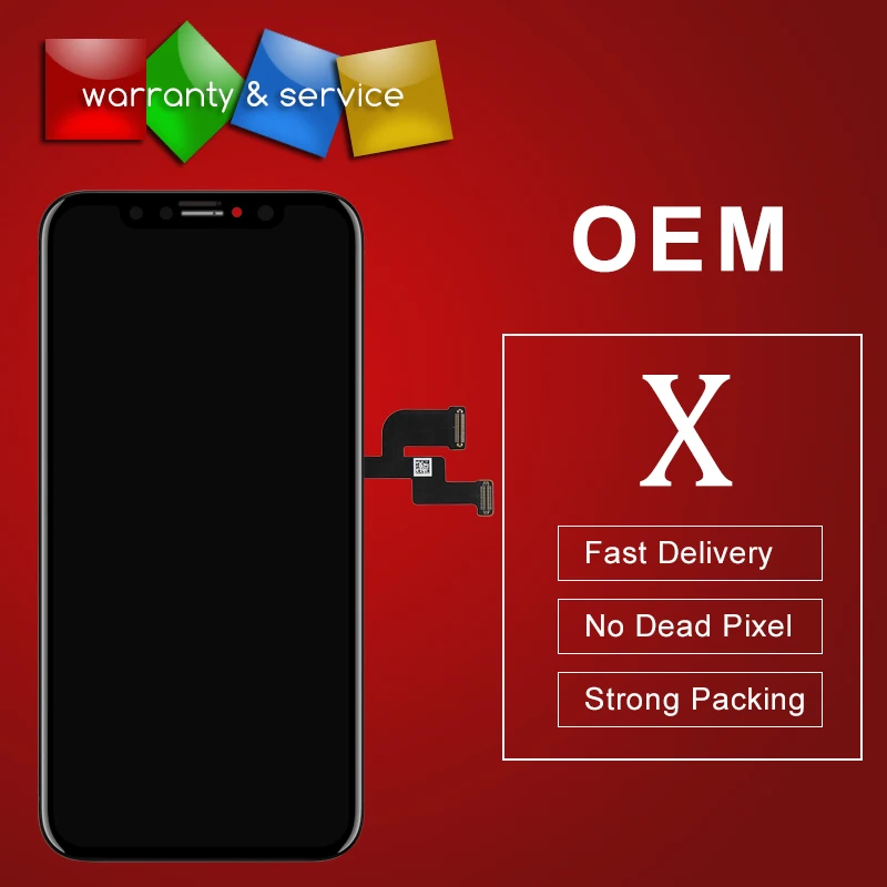 TFT AAAtianmaAMOLEDOEM 5pcs For iPhone X screen With 3D Touch Screen quality lcds Digitizer Assembly Display for iphone x lcd