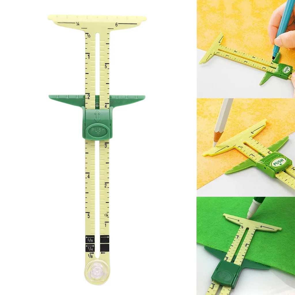 

1pc Measuring Tool Carbon Fiber Vernier Caliper Rule Gauge Micrometer 5-In-1 Sliding Gauge Caliper Measuring Sewing Tool #K22