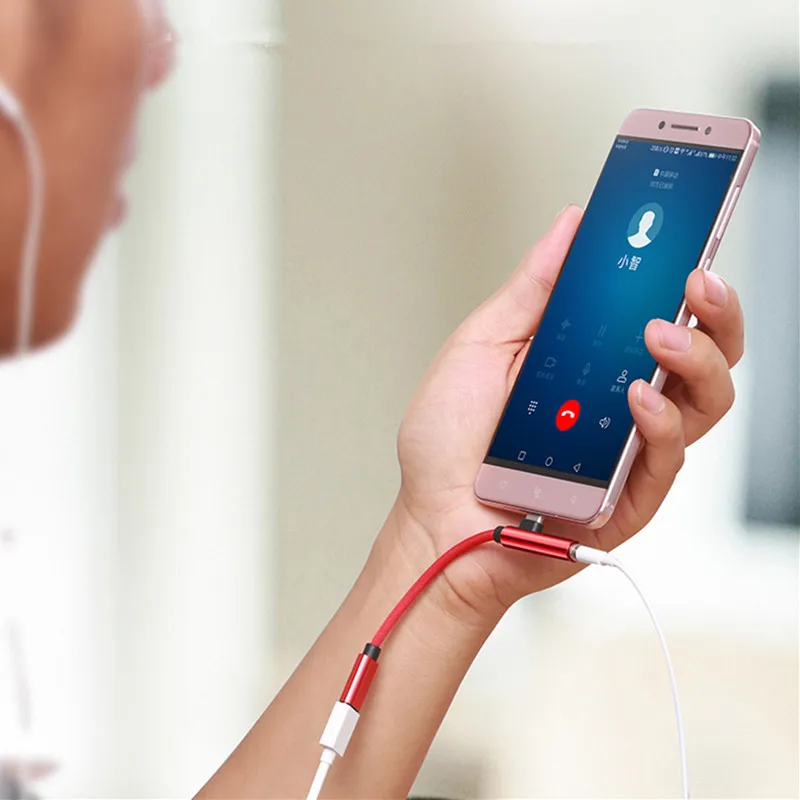 2 in 1 90 Degree USB 3.1 Type C to USB -C 3.5mm Jack Audio Aux Cable Mobile Phone Earphone Headphone Sync Charger Cable Adapter