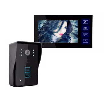 

7"LCD Touch Key Video Door Phone Doorbell Intercom System IR Camera RFID Keyfobs,Unlocking,Calling,Monitoring