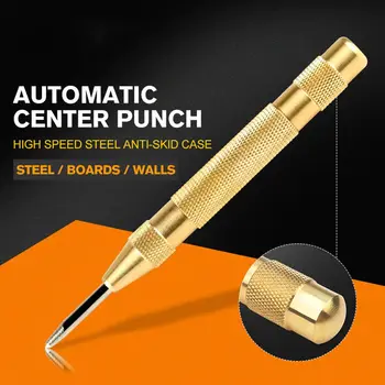 1pcs HSS Center Punch Stator Punching Automatic Center Pin Punch Spring Loaded Marking Drilling Tool for steel board walls 1 pcs automatic center pin punch hss center punching stator spring loaded marking drill tool