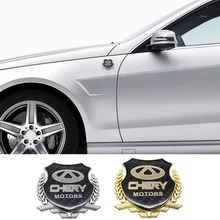3D Metalen Logo Auto Sticker Voor Chery Tiggo 2 3 5 T11 Qq A3 A5 E3 Eq X1 QQ3EV 3X e5 A1 V5 Arrizo 3 5 7 Embleem Badge Deur Decal
