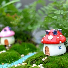 Садовый орнамент грибной дом смола фигурка ремесло растение горшок сказочное украшение