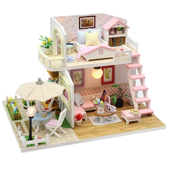 

DIY Wooden House Miniaturas with Furniture DIY Miniature House Casa Doll house Toys for Children Birthday Gifts Box Theatre M33