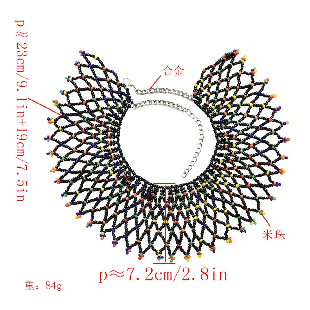 Турецкое Бохо Африканское массивное ювелирное многослойное Колье чокер с бусинами плетеная Смола нагрудник Массивный воротник ожерелье для женщин Bijoux