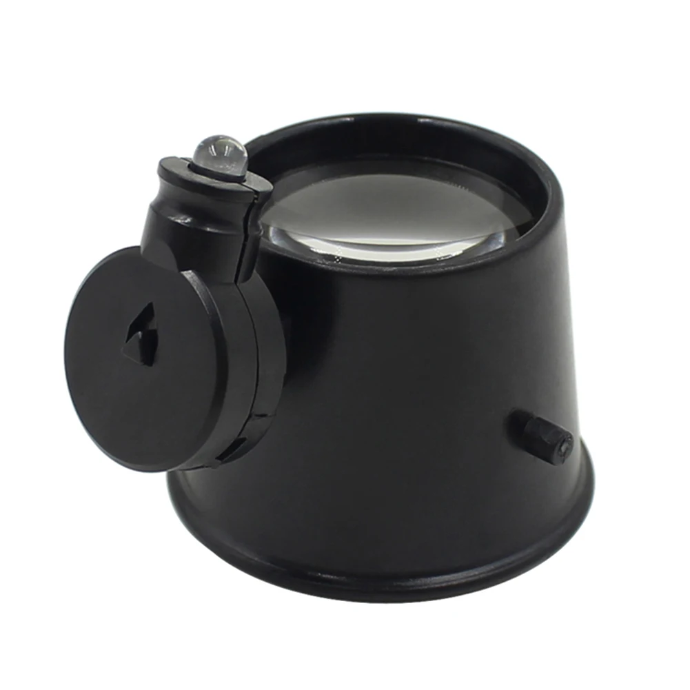 

15X Tool Band Metal Magnifier Battery Powered Watch Repair Eye Loupe Clock LED Lighted Optical Lens Hands Free Jewelry