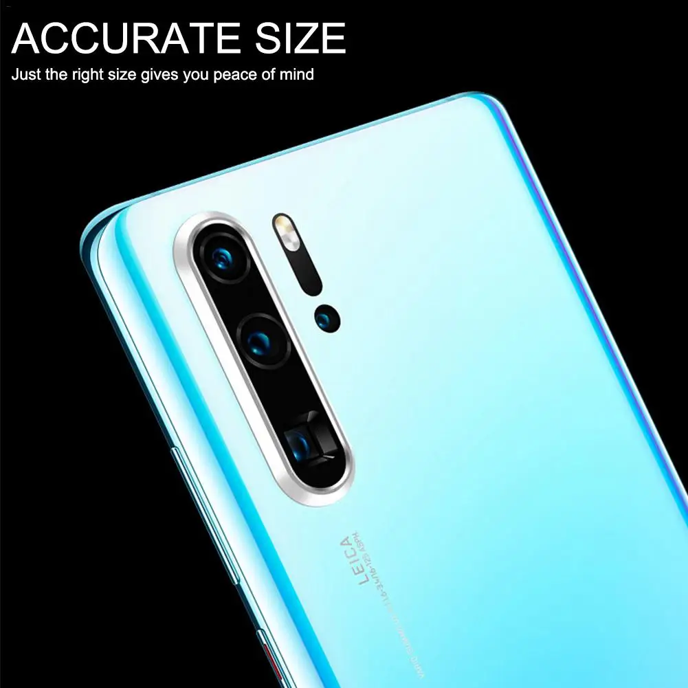 Защита для камеры из закаленного стекла для huawei P30 P30Pro, металлическое заднее кольцо для объектива камеры, защита от царапин, полное покрытие, круг