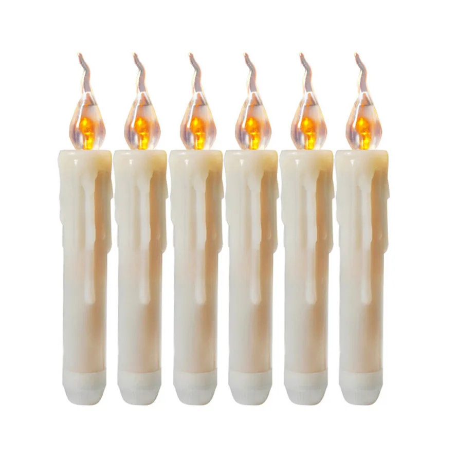 

New 6PCS Wedding Decor Flameless Candles Battery Operated Flameless LED Taper Candles Lights LED Candle Lamp Home Decor 30