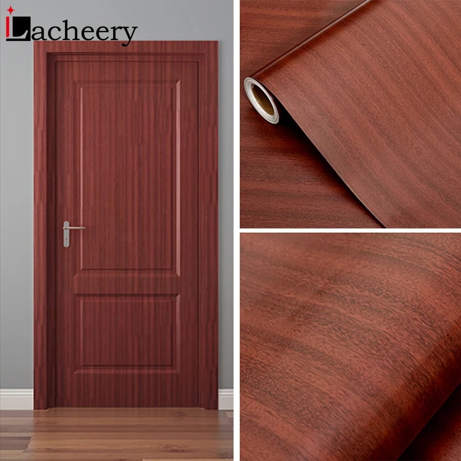 1M/2M Waterproof Wood Vinyl Wallpaper Roll Self Adhesive Contact Paper Doors Cabinet Desktop Modern Furniture Decorative Sticker-3