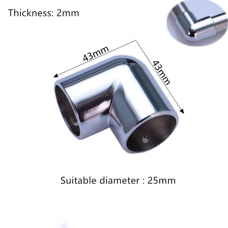 

L Shaped 43mm Elbow Steel Pipe Connector Round pipe joints drying rack shelf Hanger Connector Pipe Fittings two-way shelves