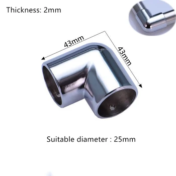 

L Shaped 43mm Elbow Steel Pipe Connector Round pipe joints drying rack shelf Hanger Connector Pipe Fittings two-way shelves