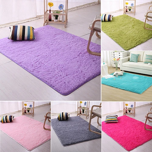 

Plush Shaggy Soft Carpet Room Area Rug Bedroom Slip Resistant Door Floor Mat