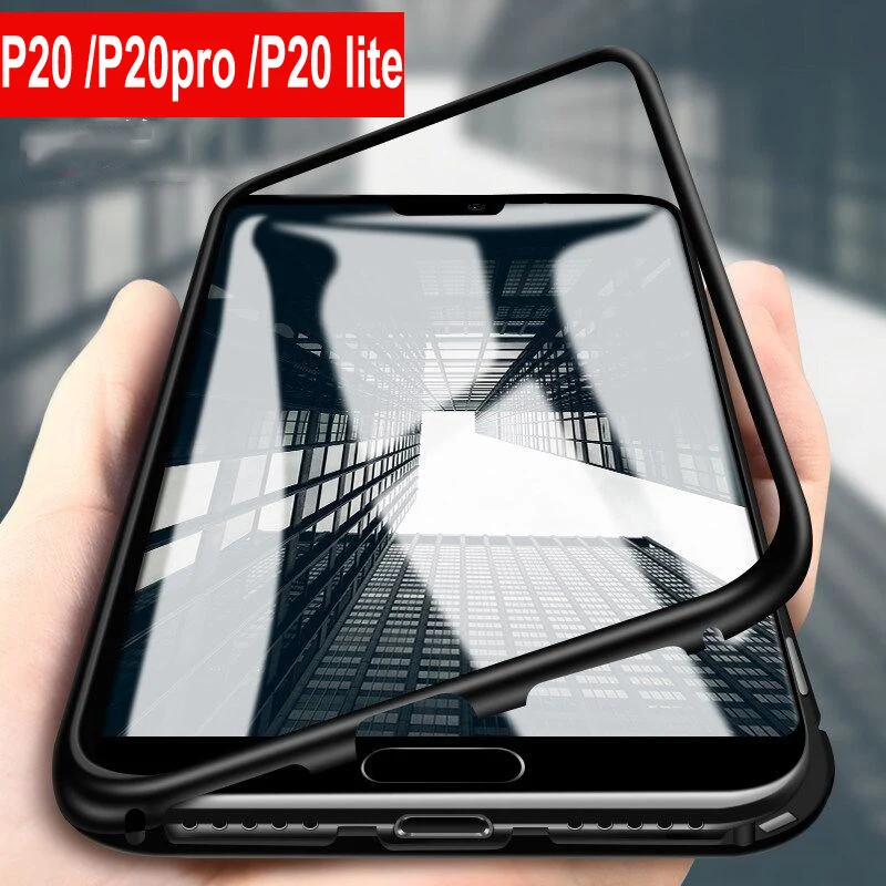 Магнитный адсорбционный металлический чехол для Huawei P20 P20pro P20lite телефона с