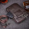 New Men Genuine Leather High Quality fashion Crossbody Shoulder Bag Belt hook Waist Fanny Pack Phone Cigarette Case Bag wallet ► Photo 3/6