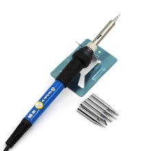 Электрический паяльник 220 в 60 Вт Регулируемый температурный пистолет сварочная паяльная станция ремонтный инструмент с 5 шт. паяльным наконечником