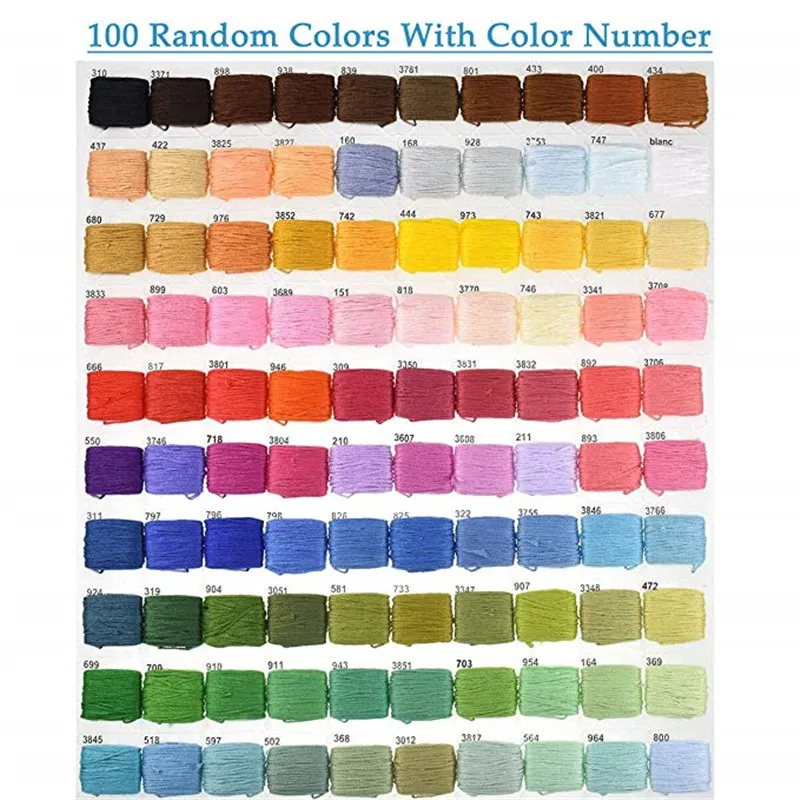 KOKNIT 100 Colors Embroidery Floss with Storage Box Finished Winding Plastic Floss Bobbins DIY Friendship Bracelets Thread Craft (5)