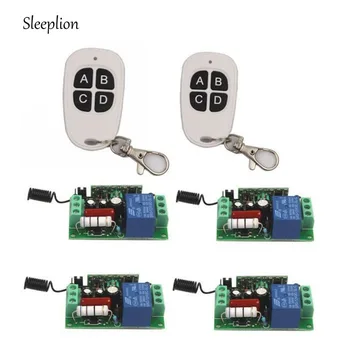 

Sleeplion AC 110V 10A 1CH Relay 2 4-key 315MHz 433MHz Wireless RF Remote Switch Transmitter+4 Receiver Teleswitch Module