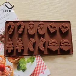 TTLIFE 12 Xmas серии силиконовые торт DIY силиконовые формы для выпечки стабильный желе пудинг плесень Силиконовые Ice Cube Шоколадный Инструменты