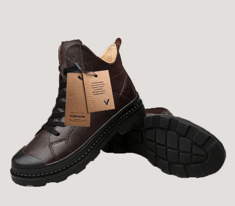 Valstone/роскошные мужские высокие ботинки из натуральной кожи; теплые зимние ботинки; бархатная обувь, увеличивающая рост 6 см; большие размеры 45