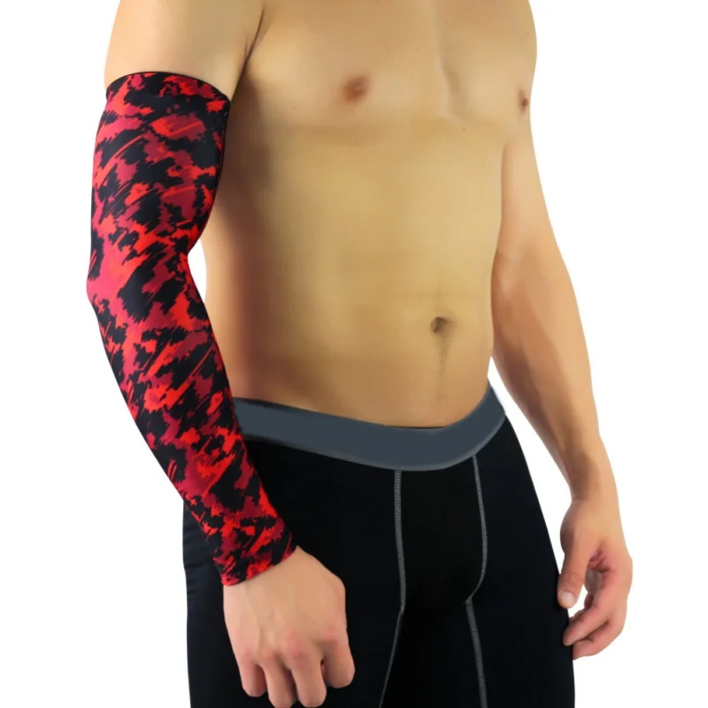 1 шт. спортивные велосипедные рукава для рук, налокотники для бега, баскетбола, компрессионные гетры для рук, защитные накладки, поддержка - Цвет: Красный
