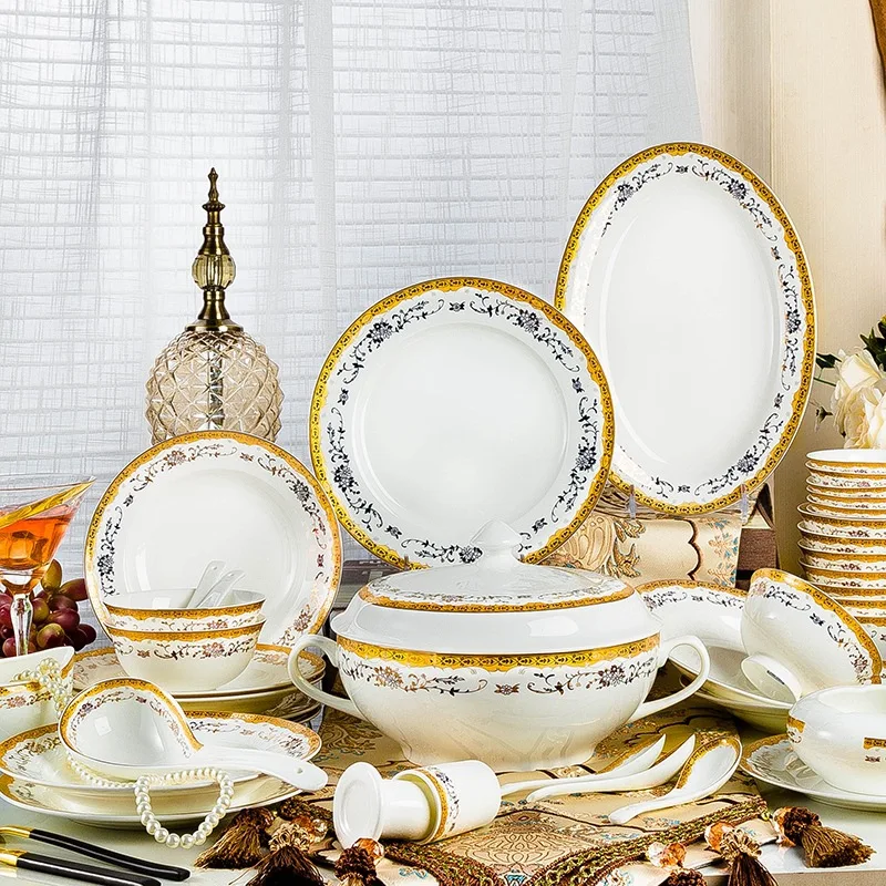 

60PIECES tableware bowl plate dish ceramic and bone ware