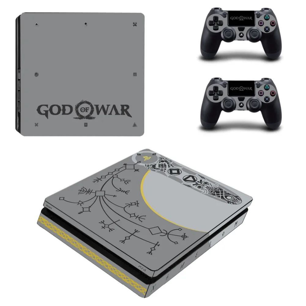 Наклейка God of War 4 PS4 Slim Skin Виниловая наклейка для консоли Sony Playstation и 2 контроллера