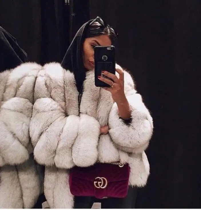 New 2019 charming Women Luxury Natural fox fur coats and jackets thicken vertical oanels attractive winter Real fur coats