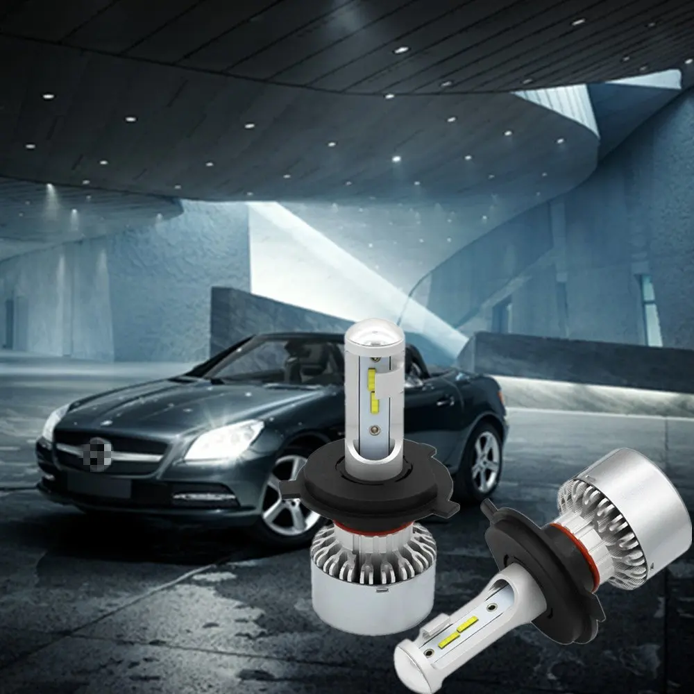 

WLJH 2x Led Motorcycle Headlight H4 LED Hi/Lo Beam Bulb Light Auto Car Light 9003 HB2 Dual Beam Headlamp Automobiles Lamp 4000LM