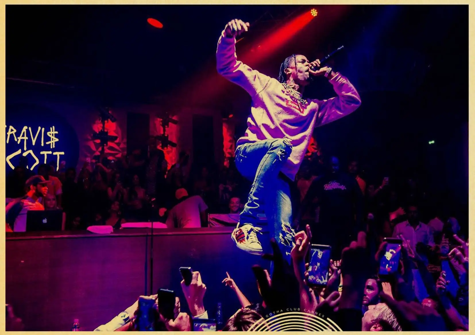 Винтаж Трэвиса Скотта плакат хип-хоп рэп музыка певица звезда плакаты и принты художественная живопись бар Домашний Декор стены стикеры - Цвет: D110
