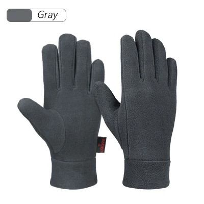 OZERO, ветрозащитные теплые перчатки, зимние перчатки с подкладкой, тепловые, из флиса, для рук, теплые, в холодную погоду, для мужчин и женщин, черные, серые - Цвет: Gray