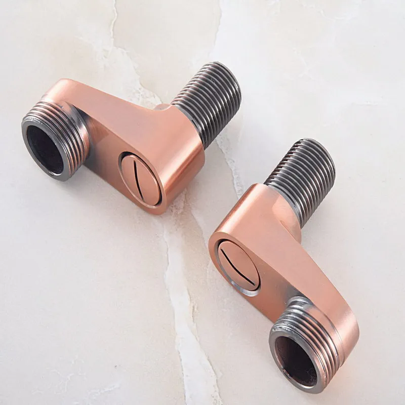 2 Pcs Vintage Retro Antique Red Copper Bathroom Fitting Claw Foot Bathtub Faucet Adjustable Swing Arms aba700 images - 6