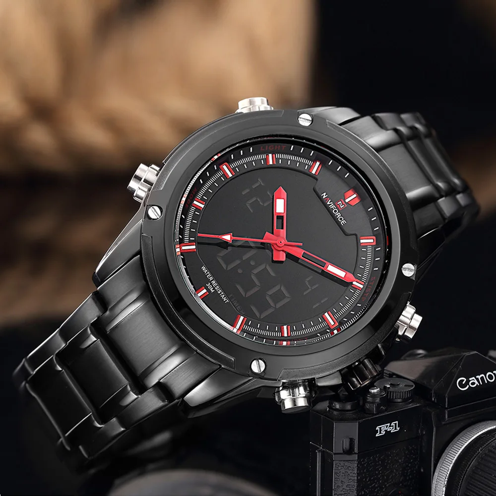 Top Luxury Brand NAVIFORCE Men Military Waterproof LED Sport Watches Men's Clock Male Wrist Watch r