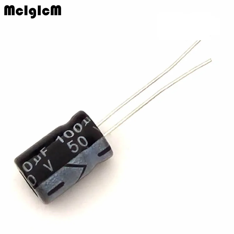 MCIGICM 50 шт. алюминиевый электролитический конденсатор 100 мкФ 50 в 8*12 электролитический конденсатор