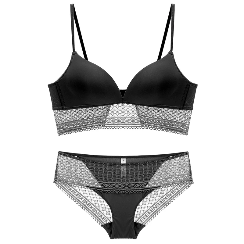 TERMEZY Sexy lace lingerie set Ultrathin push up bra set Wire Free Elegant Bra and Panty Set Comfortable women underwear set TERMEZY Sexy lace lingerie set Ultrathin push up bra set Wire Free Elegant Bra and Panty Set Comfortable women underwear set