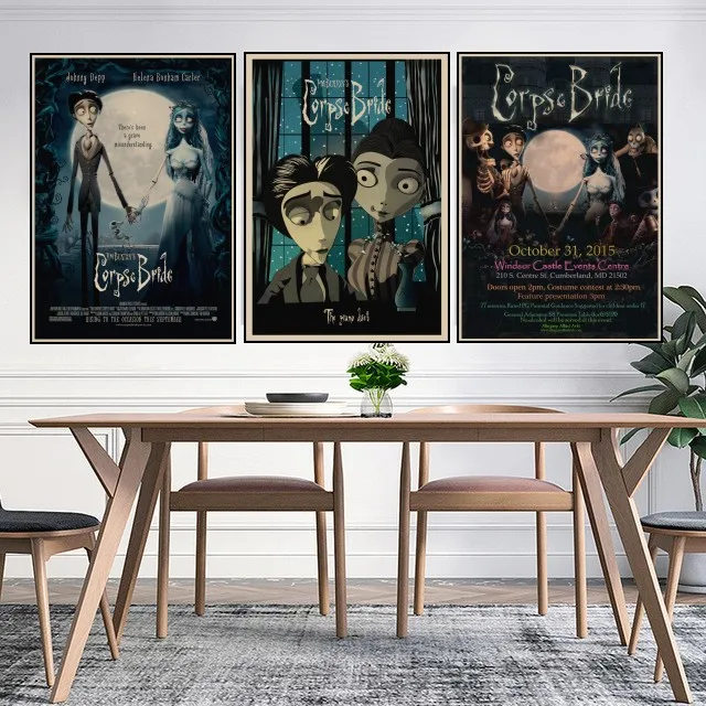 

Tim Burton movie posters Corpse Bride Vintage Retro Matte Kraft Paper Antique Poster Wall Sticker Home Decor wall decorations A2