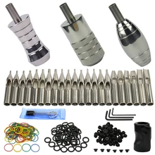 OPHIR Pro, 3 шт., ручка для татуировки из нержавеющей стали и 22 шт., наконечники для тату-трубки, 50x уплотнительные кольца, 100x резинки для тату-пистолета, поставка_ TA066