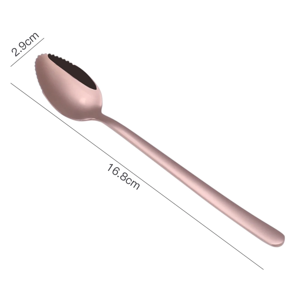 Цветное покрытие из нержавеющей стали выскабливание ложка Мороженое Кофе ложка для фруктов чайных ложек домашний кухонный металлический Ложки Посуда - Цвет: Rose golden