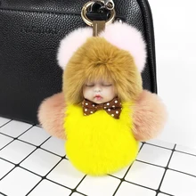 Кроличья шерсть мягкая игрушка Кнопка ключа плюшевый спальный ребенок висящий мешочек для украшений Подвеска детская кукла игрушка