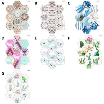 

New Geometric Hexagonal 3D Sticker Eco-friendly PVC 3D Tile Paper Removable Non-slip Waterproof Self-Adhesive Wall Paper