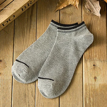 10 шт. = 5 пар/лот, мужские носки, хлопковые модные однотонные полосы, носки-башмачки, летние мужские повседневные Дышащие носки для мальчиков, новые Meias - Цвет: E